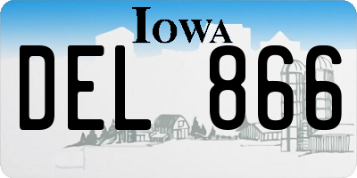 IA license plate DEL866
