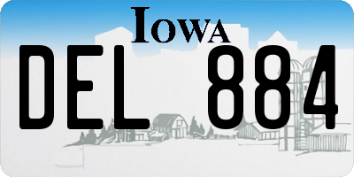 IA license plate DEL884