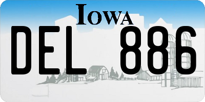 IA license plate DEL886