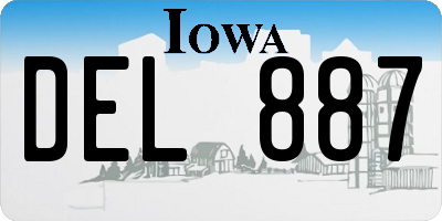 IA license plate DEL887