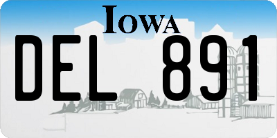 IA license plate DEL891