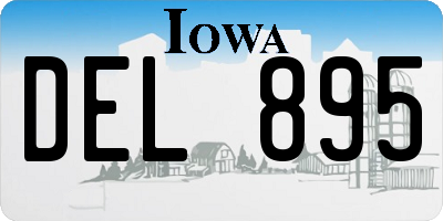 IA license plate DEL895