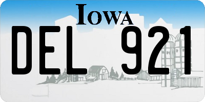 IA license plate DEL921