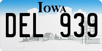 IA license plate DEL939
