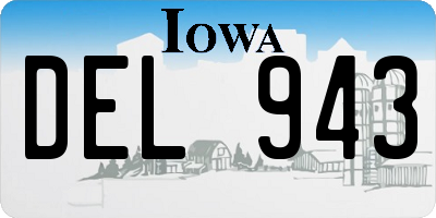 IA license plate DEL943