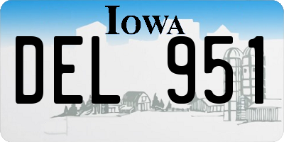 IA license plate DEL951