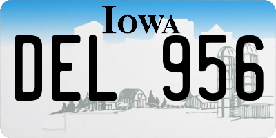 IA license plate DEL956