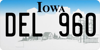 IA license plate DEL960