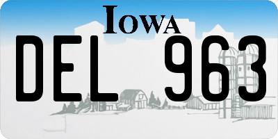 IA license plate DEL963