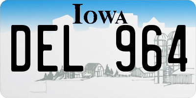 IA license plate DEL964