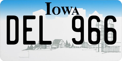 IA license plate DEL966