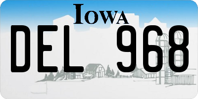 IA license plate DEL968