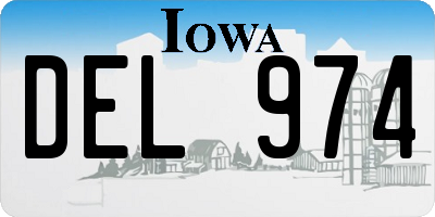 IA license plate DEL974