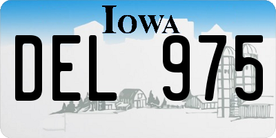IA license plate DEL975