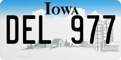 IA license plate DEL977