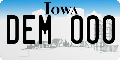 IA license plate DEM000