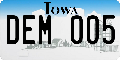 IA license plate DEM005