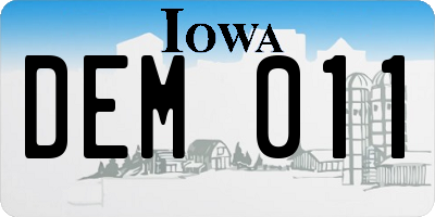 IA license plate DEM011