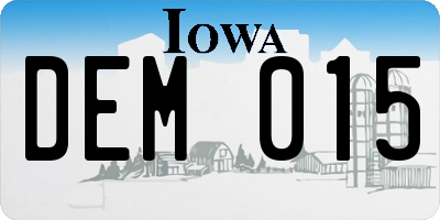 IA license plate DEM015