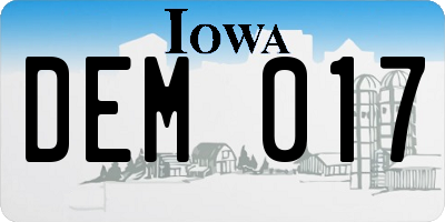 IA license plate DEM017