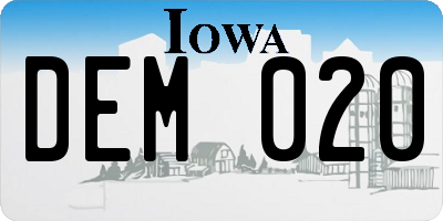 IA license plate DEM020