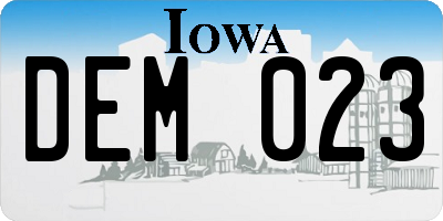 IA license plate DEM023