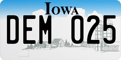 IA license plate DEM025