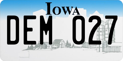 IA license plate DEM027