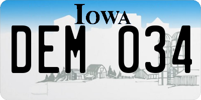IA license plate DEM034
