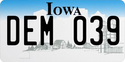 IA license plate DEM039
