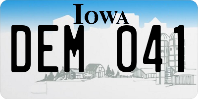IA license plate DEM041
