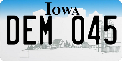 IA license plate DEM045