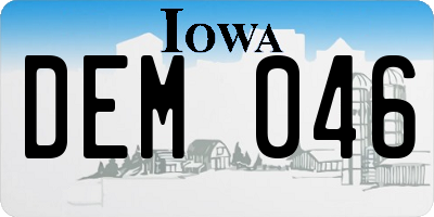 IA license plate DEM046