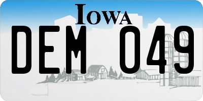 IA license plate DEM049