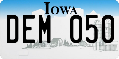 IA license plate DEM050