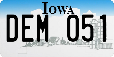 IA license plate DEM051