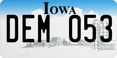 IA license plate DEM053