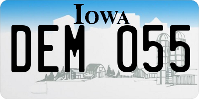 IA license plate DEM055