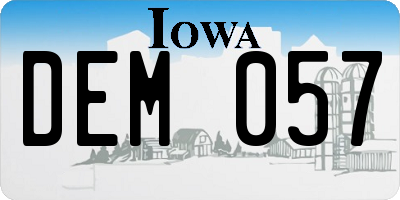 IA license plate DEM057
