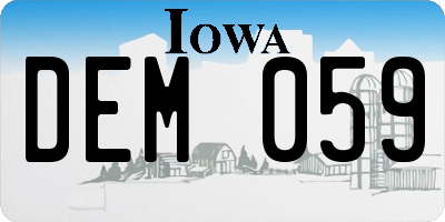 IA license plate DEM059