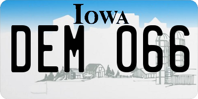 IA license plate DEM066