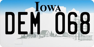 IA license plate DEM068