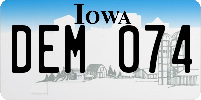 IA license plate DEM074