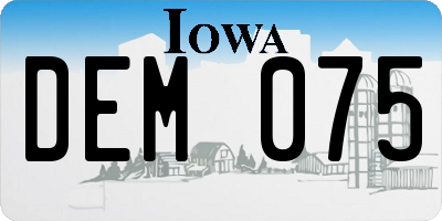 IA license plate DEM075