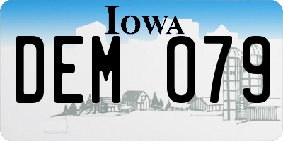 IA license plate DEM079