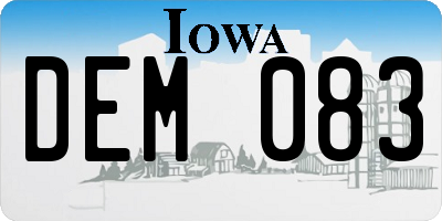 IA license plate DEM083