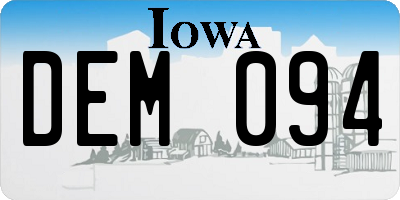 IA license plate DEM094