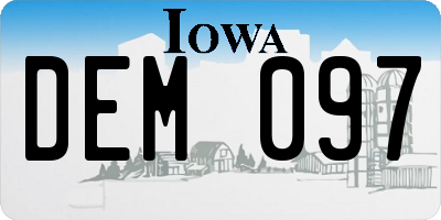 IA license plate DEM097