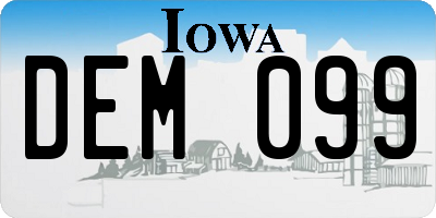 IA license plate DEM099