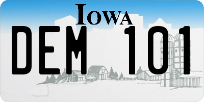 IA license plate DEM101